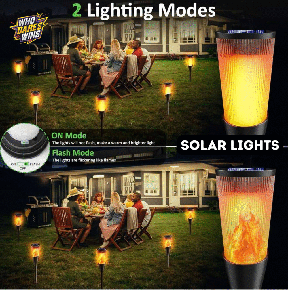 6 Pack Solar Torch Lights