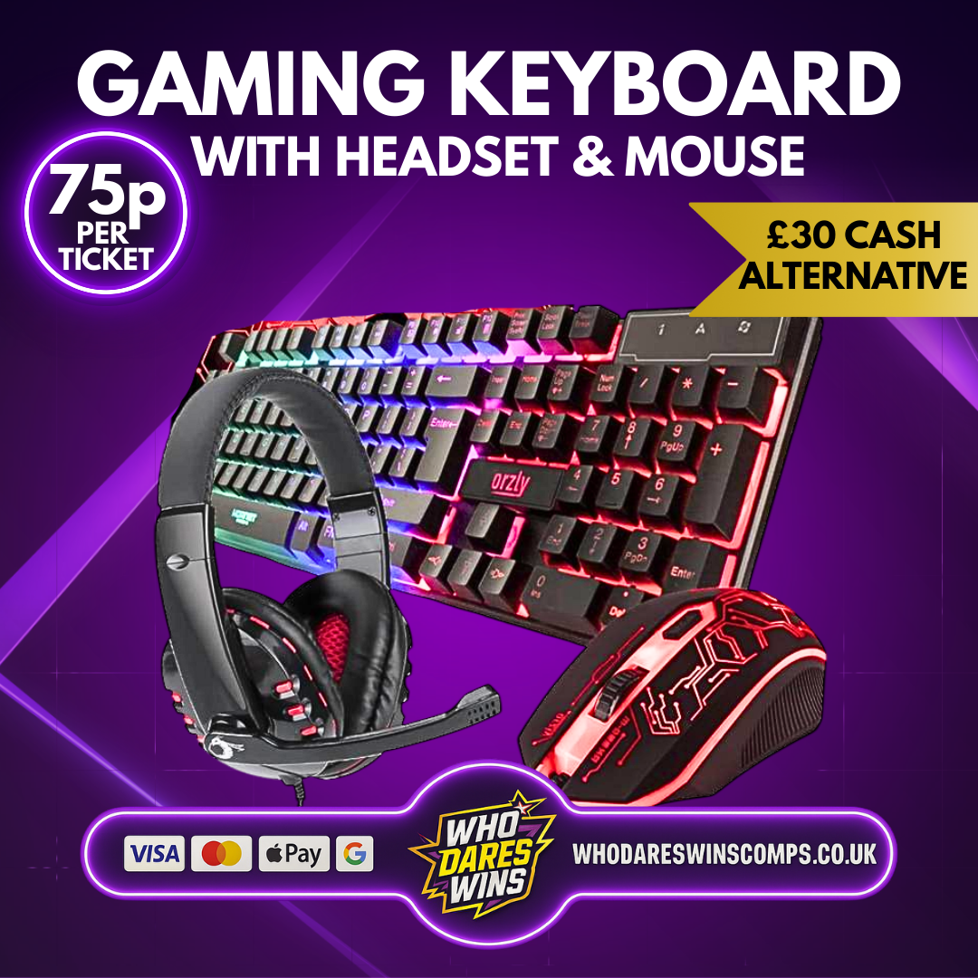 Gaming Keyboard with Headset & Mouse